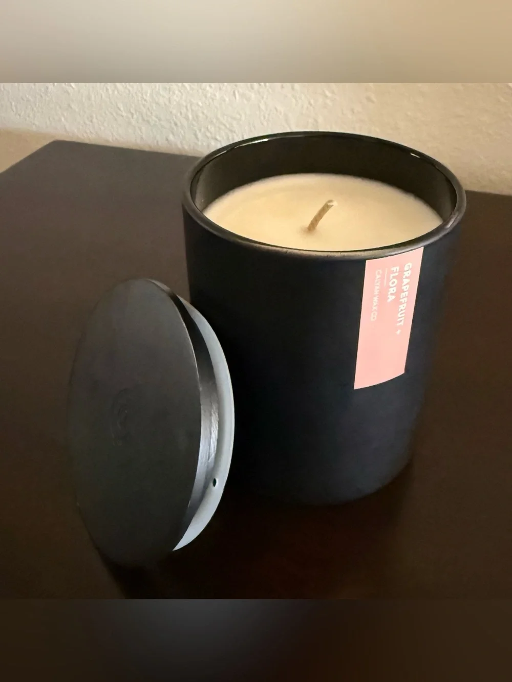 Calyan Wax Co Grapefruit Flora Soy Candle Matte Black Jar
